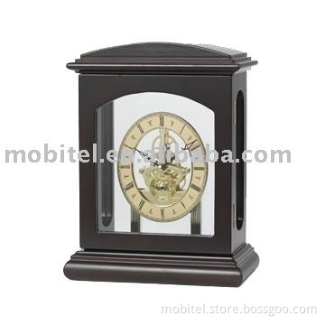 Wooden Skeleton Clock with Brass movement (M-3001G)